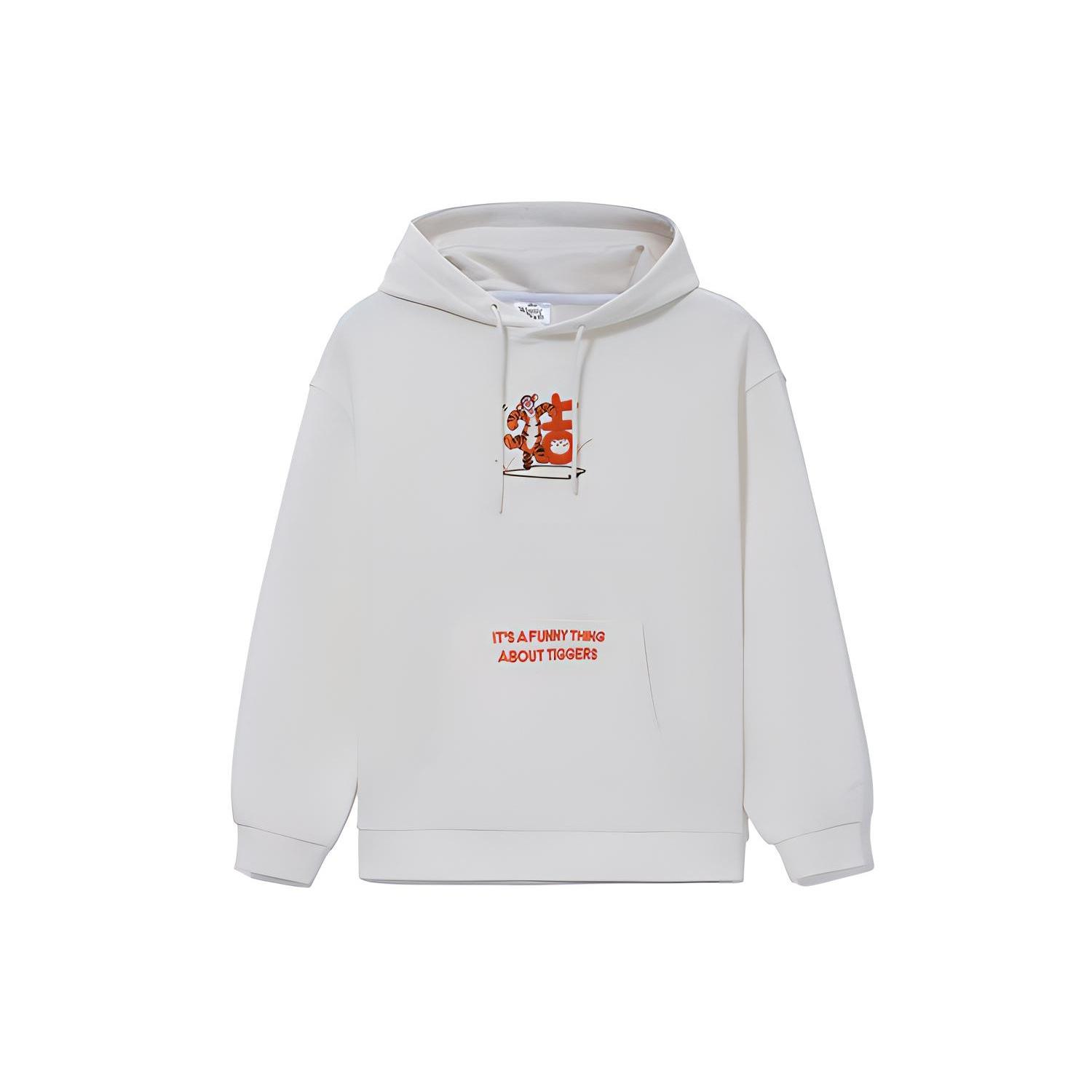 Li-Ning x Disney Crossover Series Alphabet Printing Hoodie White Orange Unisex AWDS551-4 M