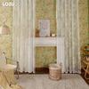 1PC LOZUJOJU French White Lace Curtain Retro Palace Style Sheer Curtain Solid Color Tulle for Living Room Bedroom Balcony Home Decor