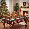 Christmas Rectangular Waterproof Red Christmas Table Cloth, Light Luxury Coffee Table Round Tablecloth, Waterproof Coffee Table Cloth