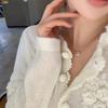 Modische Blume Gänseblümchen Perlenkette, 18K Vergoldete Titanstahl Schlüsselbein Kette für Damen