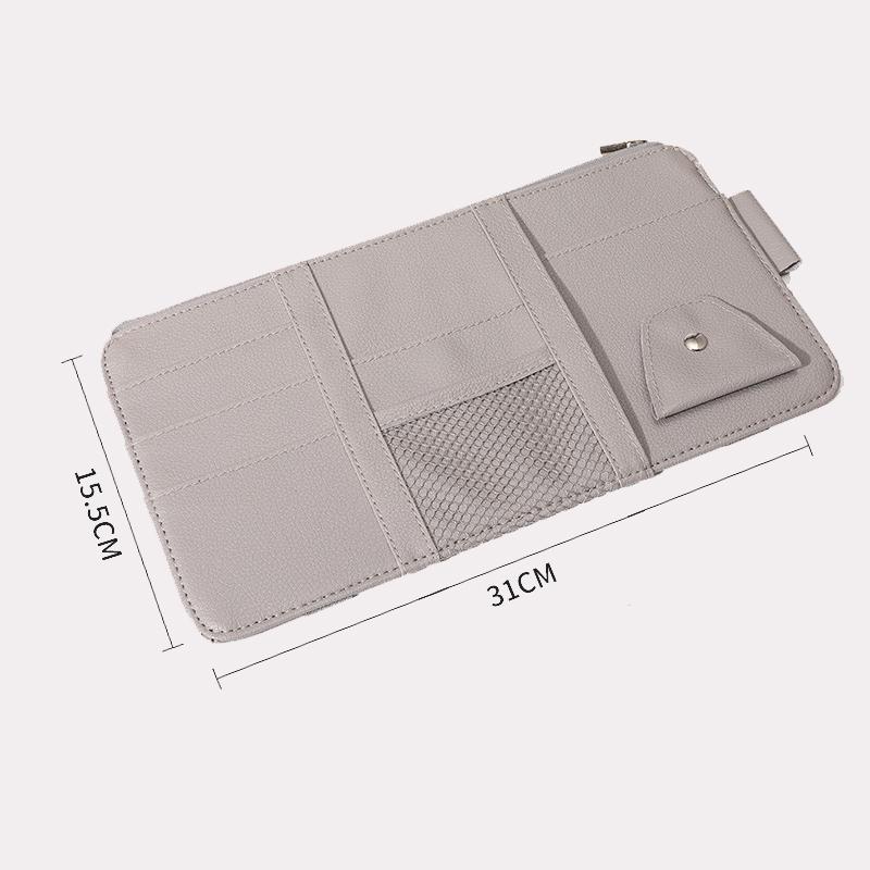 Multifunctional Sun Visor Storage Bag Card Holder Driver's License Bill Card Package Data Cable Storage Sun Visor Organize