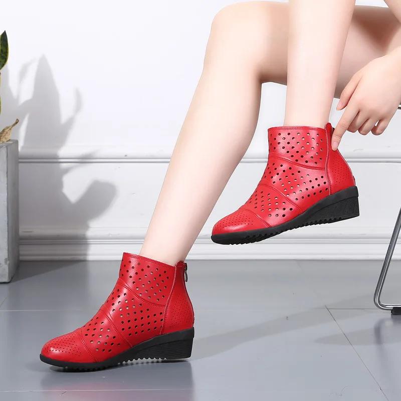  New Summer Woman Sandals Mesh Mid-heel Boots High Heels Wild Net Tide Street Shooting Breathable Women Sandal Dance Shoes