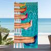 Colorful Flip Flops Seashell Beach Towel Soft Absorbent Towel Vibrant Summer Sand Starfish Orchid Print Towel for Pool Beach