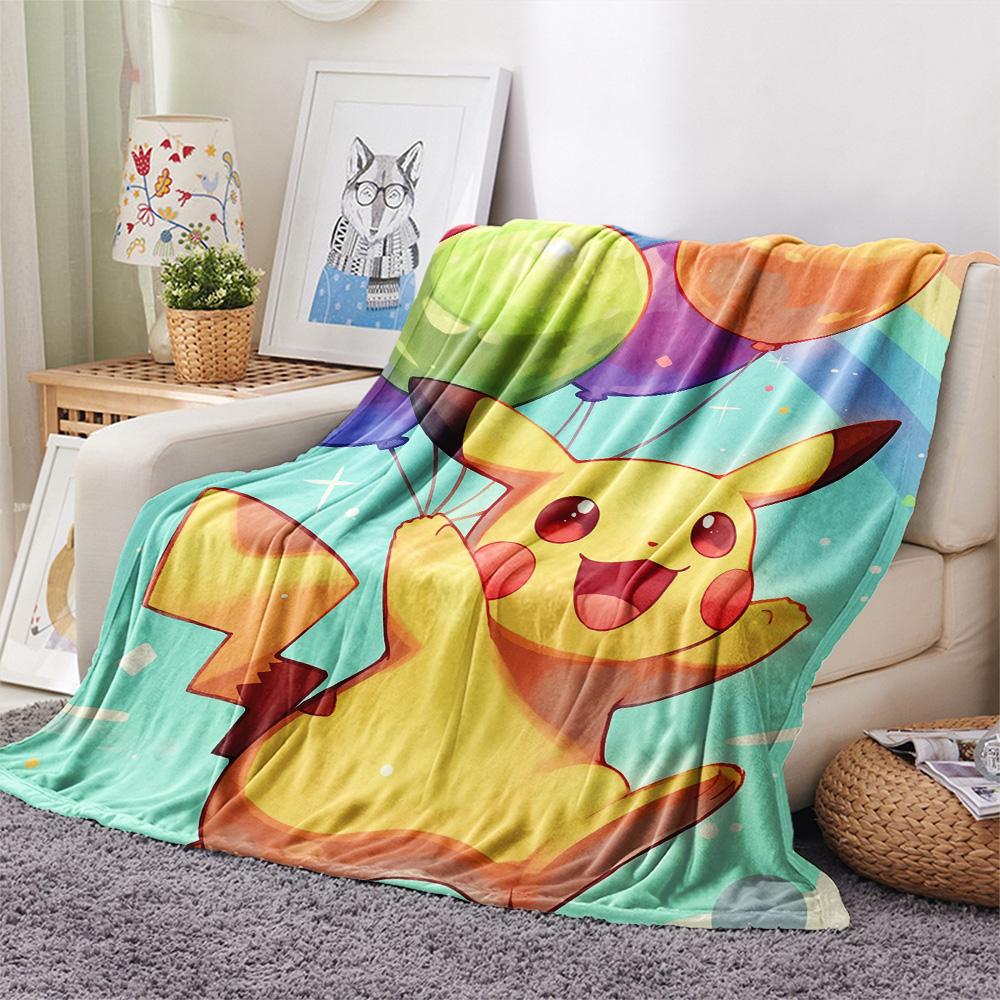 Sky Pikachu  Print Flannel Blanket, High quality Comfortable for All Seasons, Home Decor, Warmth and Comfort
