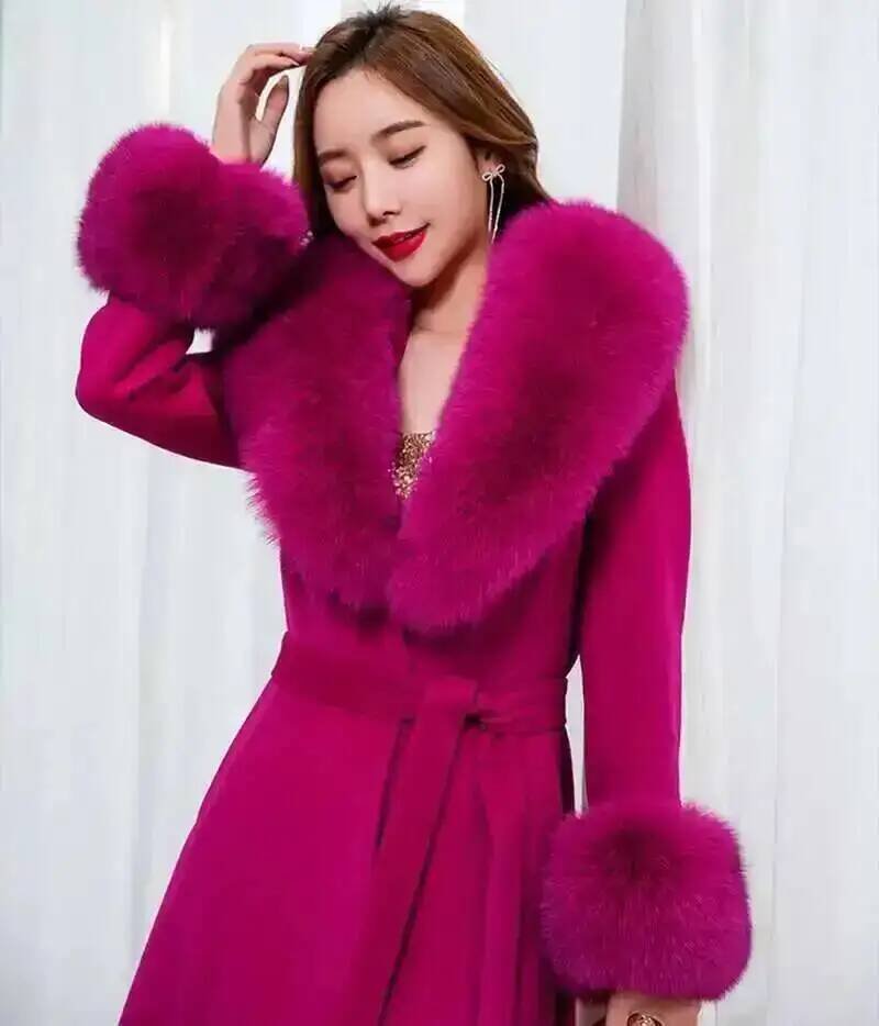 Natural Real Fox Fur Collar Cuff Set Winter Women Warm Scarf Genuine Fur Trimming For Parka Coat Hood Luxury Fluffy Decor Shawl