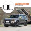 Gloss Black Rear View Mirror Rain Eyebrow Trim For Toyota Land Cruiser LC250 24+