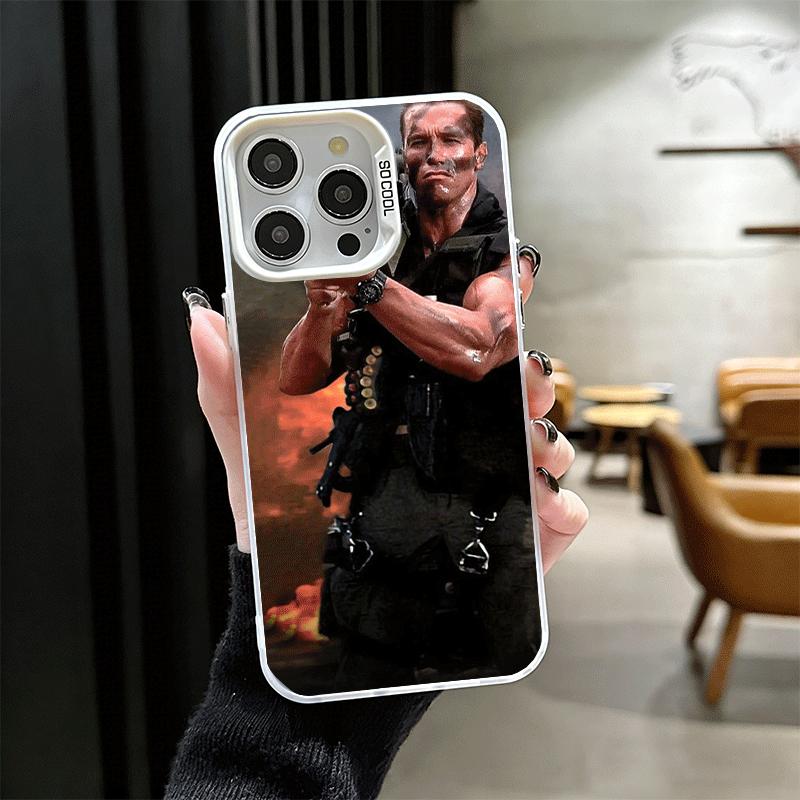 Terminator Arnold Schwarzenegger Soft Phone Case for iPhone 15 16 17 Pro Max 17Air 16E 14 Plus 13 12 Mini Shockproof Cover Back