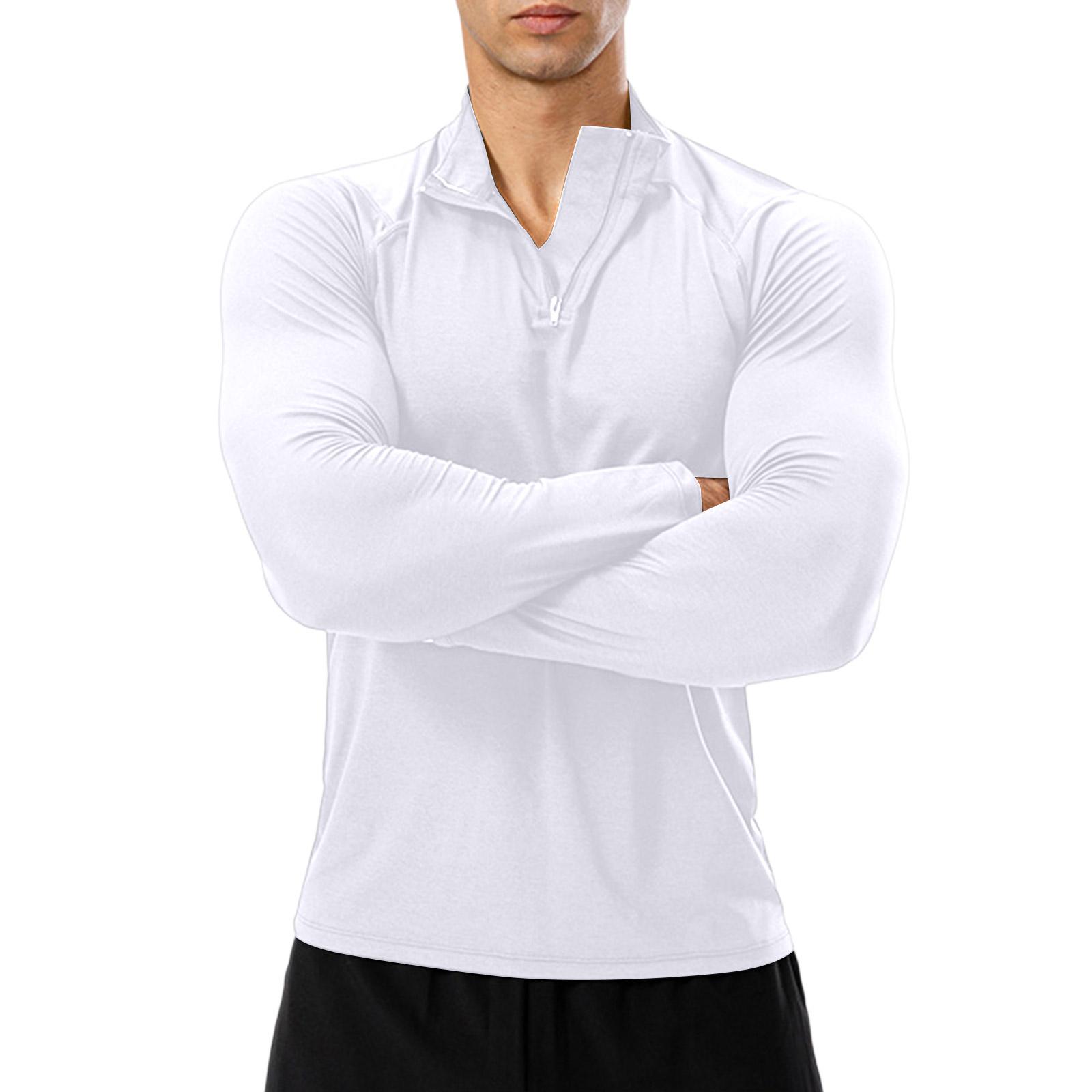 

Мужской Фитнес Спорт Быстросохнущий Половина Молнии Самосовершенствование Пуловер Длинные Рукава Толстовка с Капюшоном M