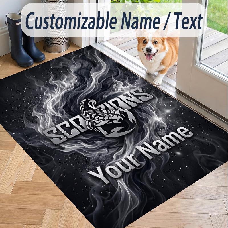 Custom Text Printed Rug Scorpions Non Slip Floor Carpet For Home Room Decor