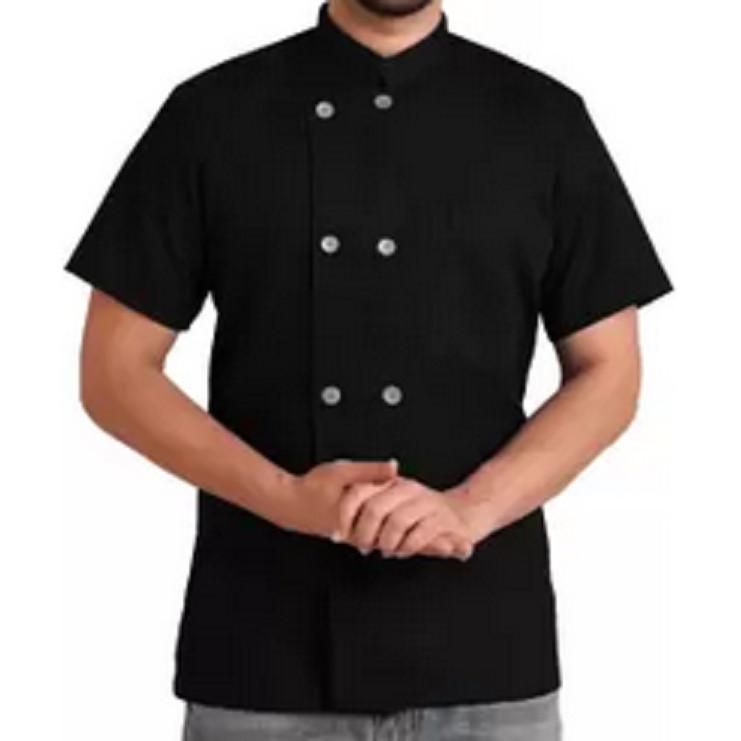 

@ Chef Code Short Sleeve Coat Black Large For Unisex Zr-2205-60%Off