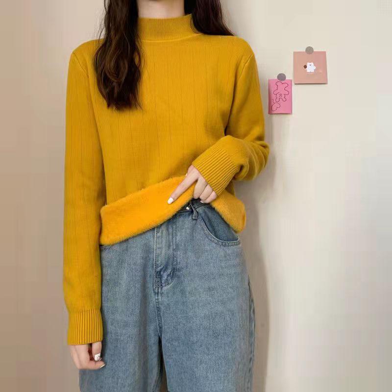 Women's Sweater Mid-length Loose Round Neck Pullover Sweater Autumn and Winter