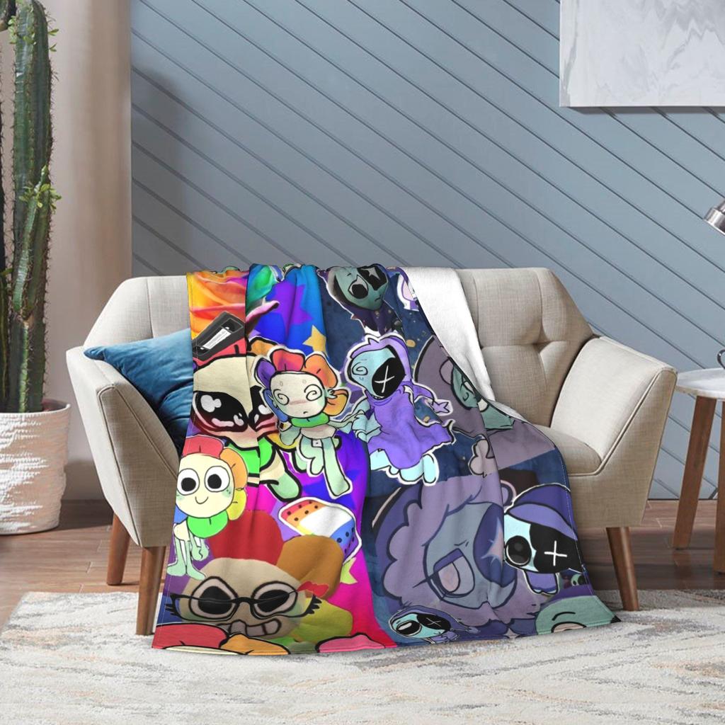 Tecknad Dandy Astros Dandys Värld Spelfilt Multi-storlek Mjuk Luddig Plysch Pläd för Soffa Soffa och Säng