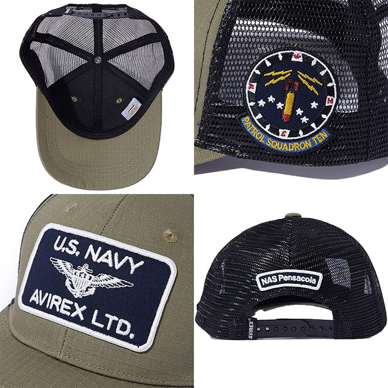 Military Mesh NAVY MESH CAP 80497000 KHAKI [AVIREX] Cap, Military, Cap, U.S.