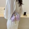 Chic Pu Quilted Chain Shoulder Bag For Everyday Use In Purple And Pink Shades