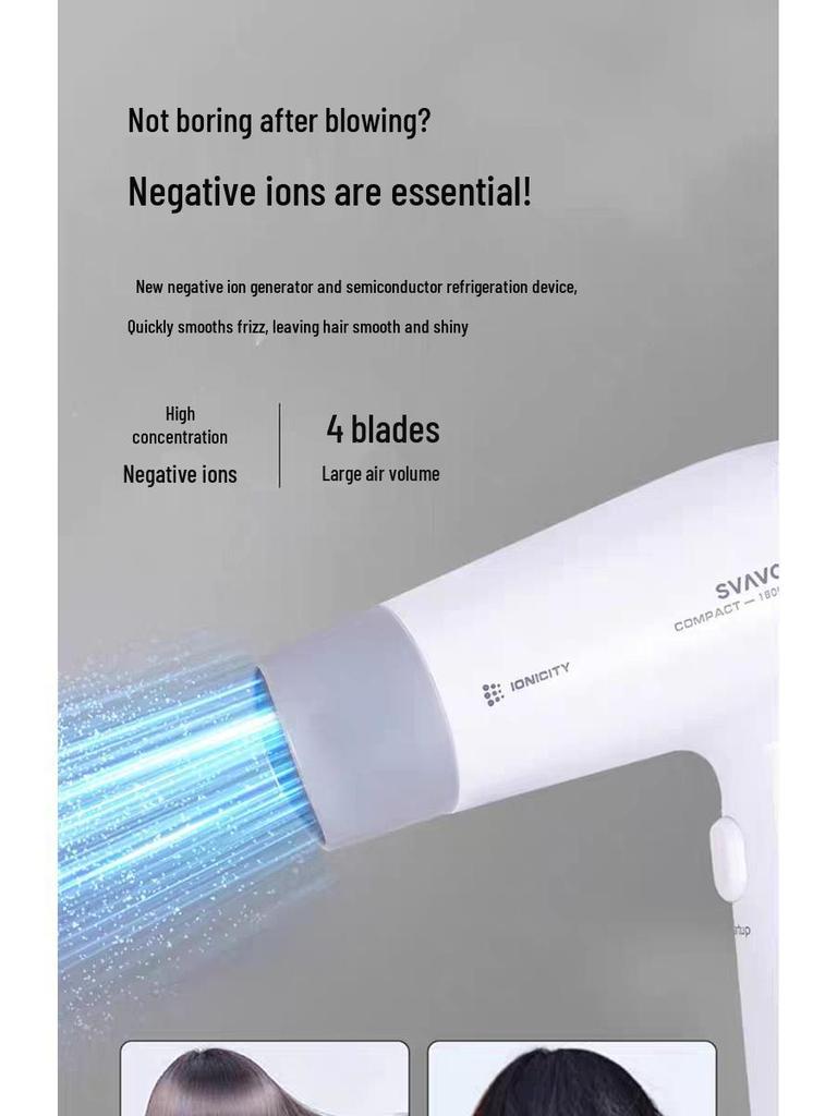 Ruivo Hotel Wall-Mounted Hair Dryer with Negative Ion Technology for Hot & Cold Air