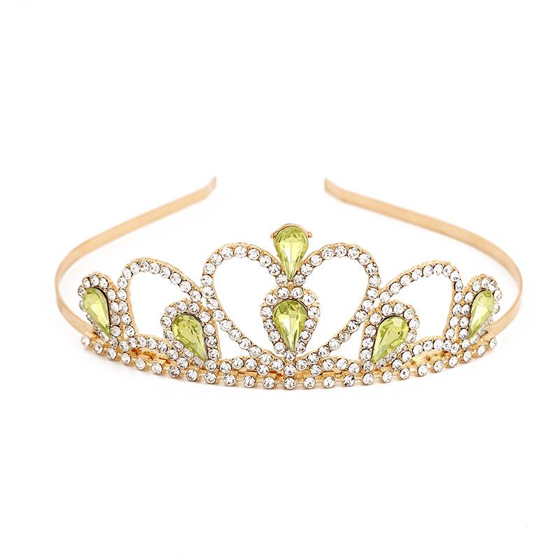 

Модные маленькие тиары с каплями воды и кристаллами для девочек, повязки на голову для вечеринки, дня рождения, свадебного платья, украшения для волос, аксессуары светло-желтого