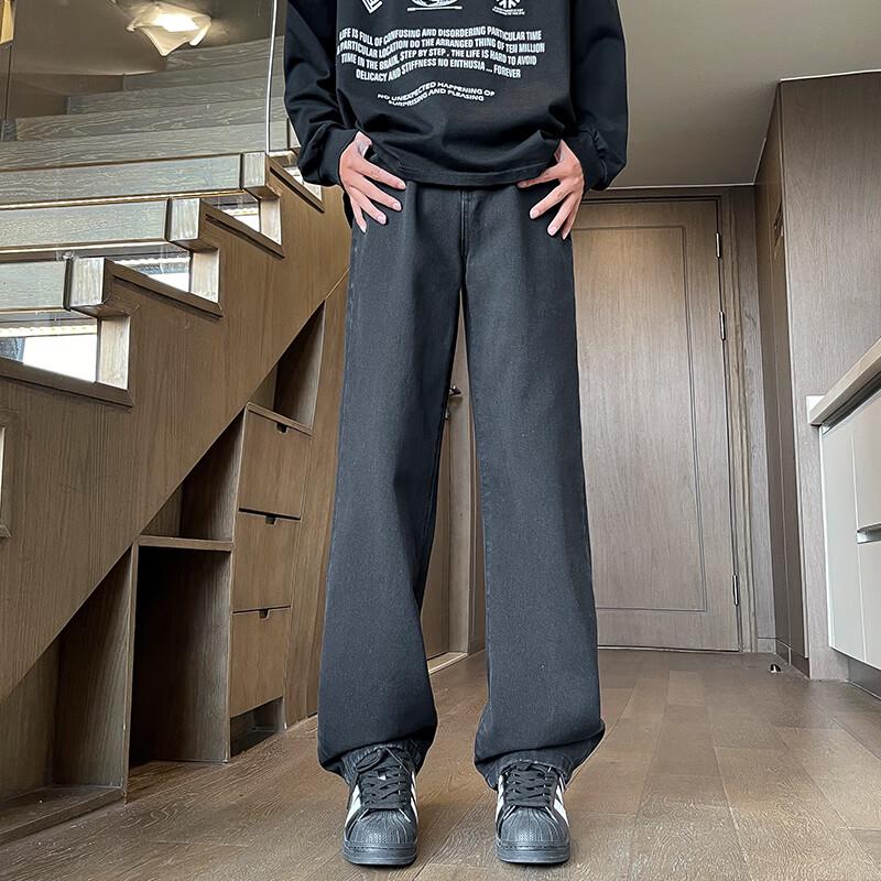 Dingfengbaoluo Men's American High Street Denim Jeans