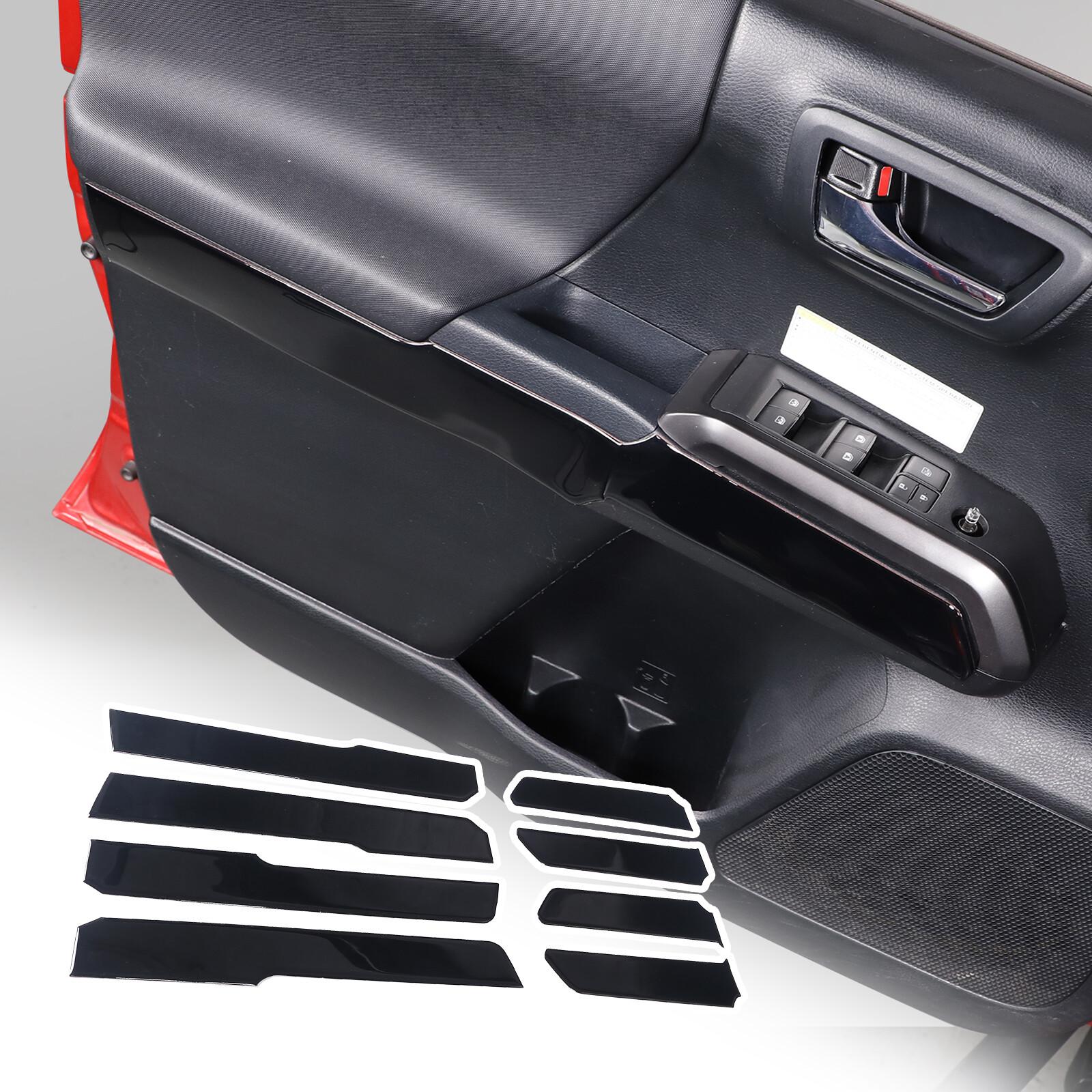 Glossy Piano Black Interior Door Panel Trim Sticker For Toyota Tacoma 2016-22