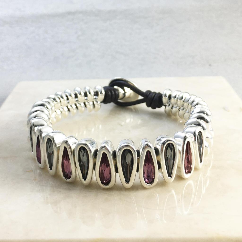 UNOde50 Luxuriöses Silberbeschichtetes Kristallarmband - Trendige Spanische Marke mit Europäischem und Amerikanischem Flair
