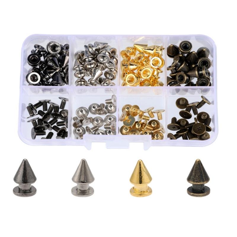40-200Pcs Leather Rivets Double Caps Rivets Leather Button Fasteners Rivets for Leather, Clothes, Jewelry Making