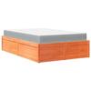 Bed Frame with Mattress - Maison Exclusive - Solid Pine Wood - 120x200 Cm - Brown Wax