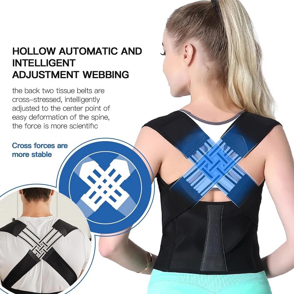 Durable And Safe Posture Back Brace Adjustable Back Support Strap To Prevent Spinal Dis Tortion And Hunchback Suitable For Men And Women