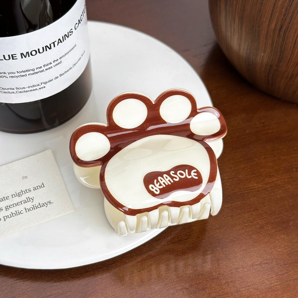 Cute Versatile Bear And Rabbit Acrylic Printed Cartoon Hair Clips For Girls