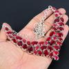 Red Ruby Gemstone Handmade 925 Sterling Silver Necklace, Red Ruby Silver Necklace For Wife, Unisex Necklace Anniversary Gift