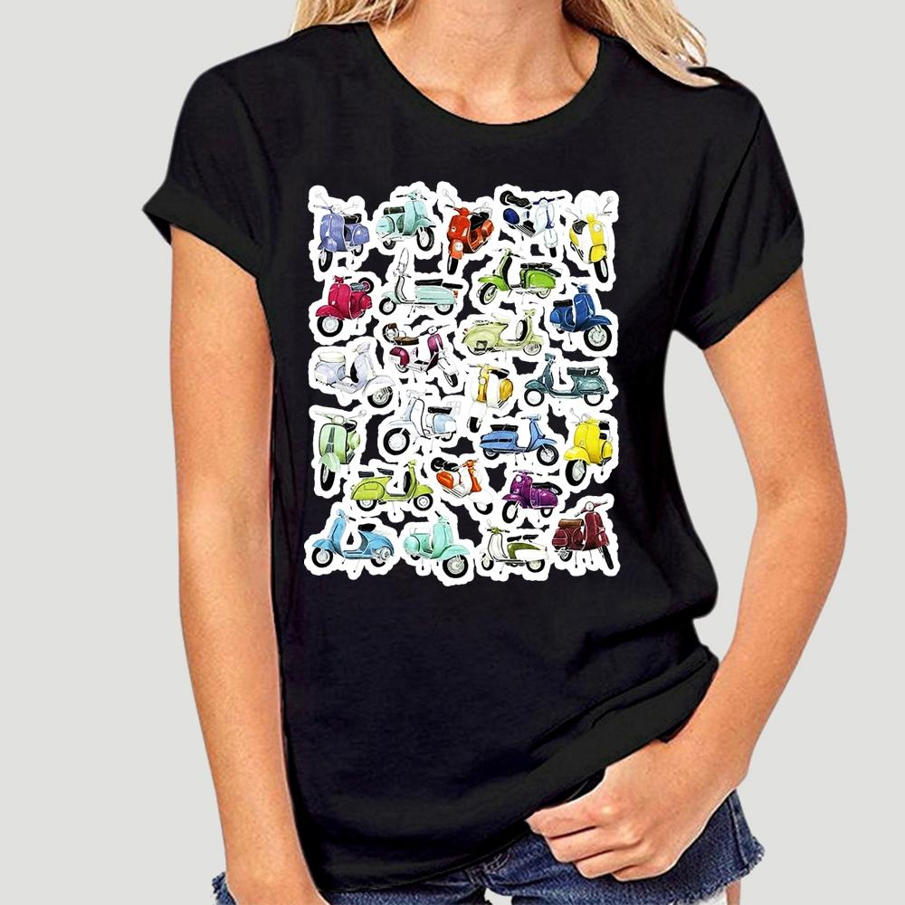 

Новая мужская футболка Vespa Модная летняя футболка с коротким рукавом Мотоциклы Харадзюку Скутеры Мультяшный принт Топы Футболки 5104K