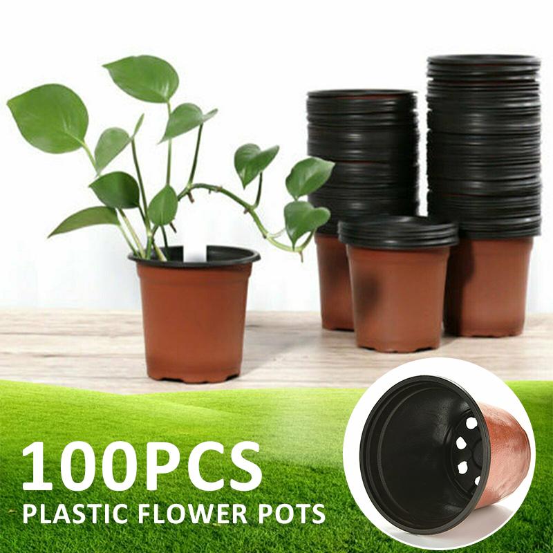 10PCS Plastic Flower Pot Nursery Flowerpot Garden Planter Supplies Breathable 10PCS Plastic Flower Pot Nursery Flowerpot Garden Planter Supplies Breathable