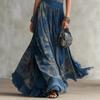 Women Dress Bohemian Vintage Summer Casual Beach Vacation Long Skirt Fashion Print Oneck Slim Shoulder Strap Aline Dress