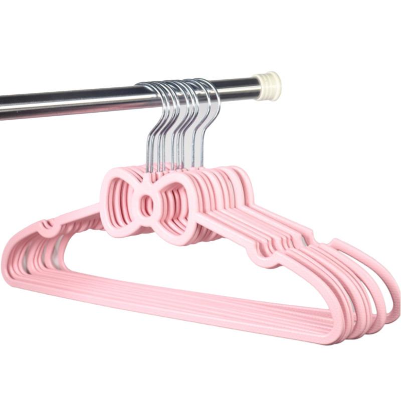 10PCS Clothes Hanger Durable Hanger ABS Plastic Heart Pattern Coat Hanger for Adult Children Clothing Hanging Supplies