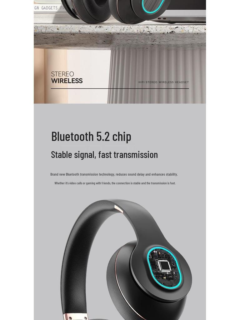 Over-Ear Wireless Bluetooth Headphones with Deep Bass for Sports & Gaming