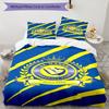 Al-Nassr Football Club Crest Printed Pattern Duvet Cover Set – includes 1 duvet cover and 2 matching pillowcases Bedroom decor Christmas gifts