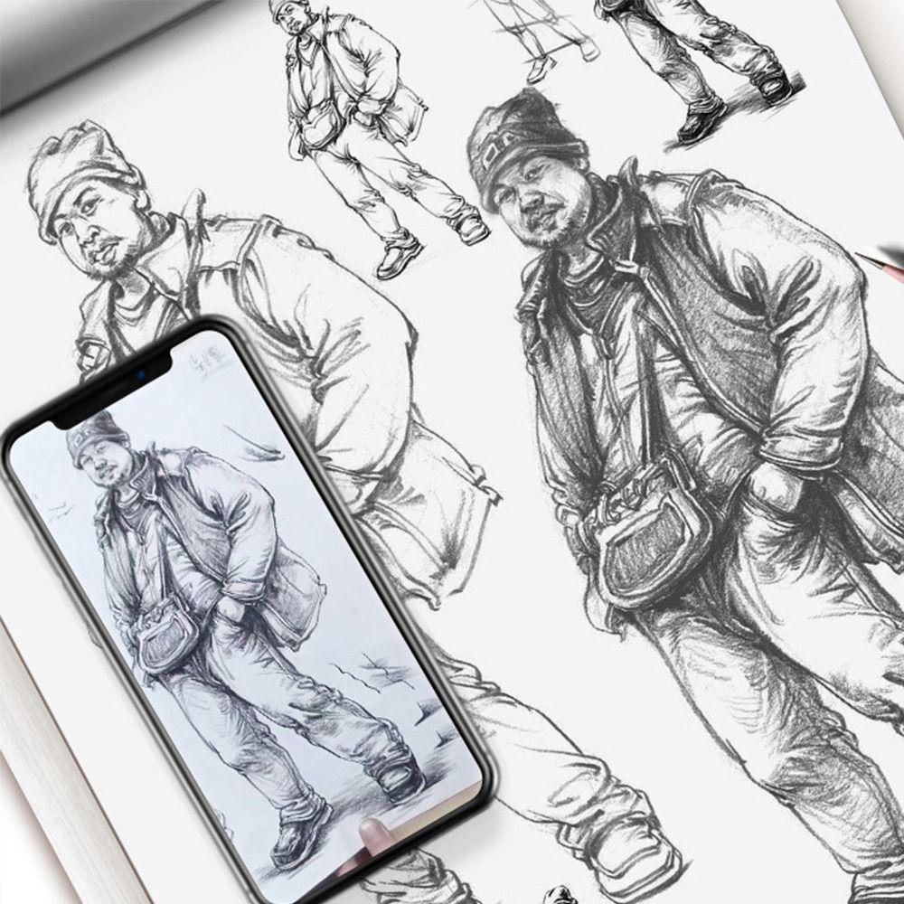 Handgezeichnetes handbemaltes Tutorial-Buch Skizzieren Üben Nachzeichnen Skizzenbuch Studieren von Charakteren Zeichen-Kopiervorlagenbuch Schüler