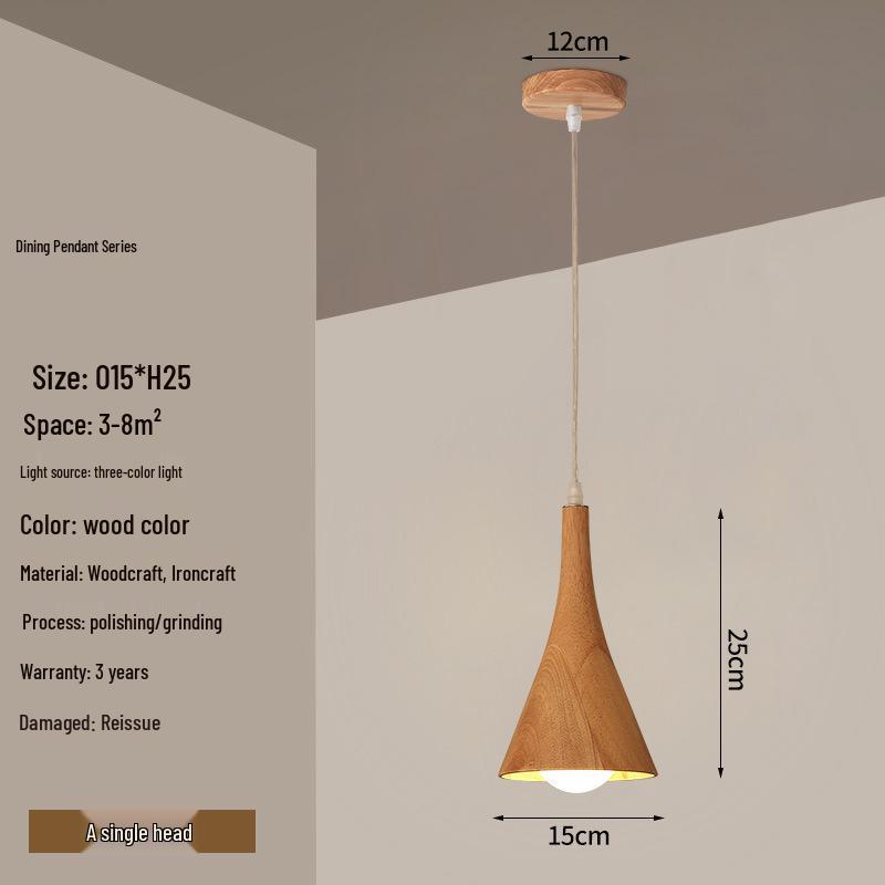 Solid Wood Nordic Japanese Chandelier for Cafe, Bar, Counter, and Homestay