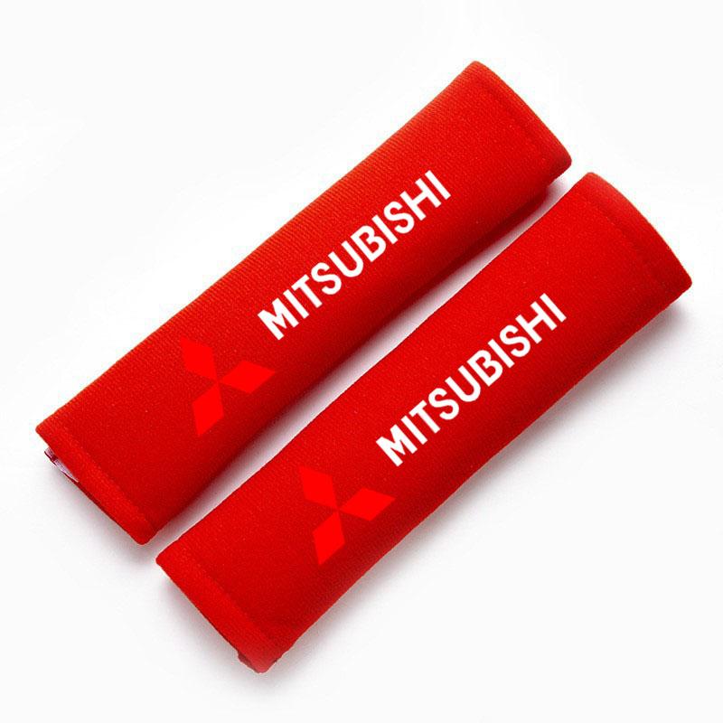 Car Safety Belt Carbon fibre Shoulder Pad Safety Strap Cover for Mitsubishi Lancer ASX Outlander Pajero Evolution Car Accessorie