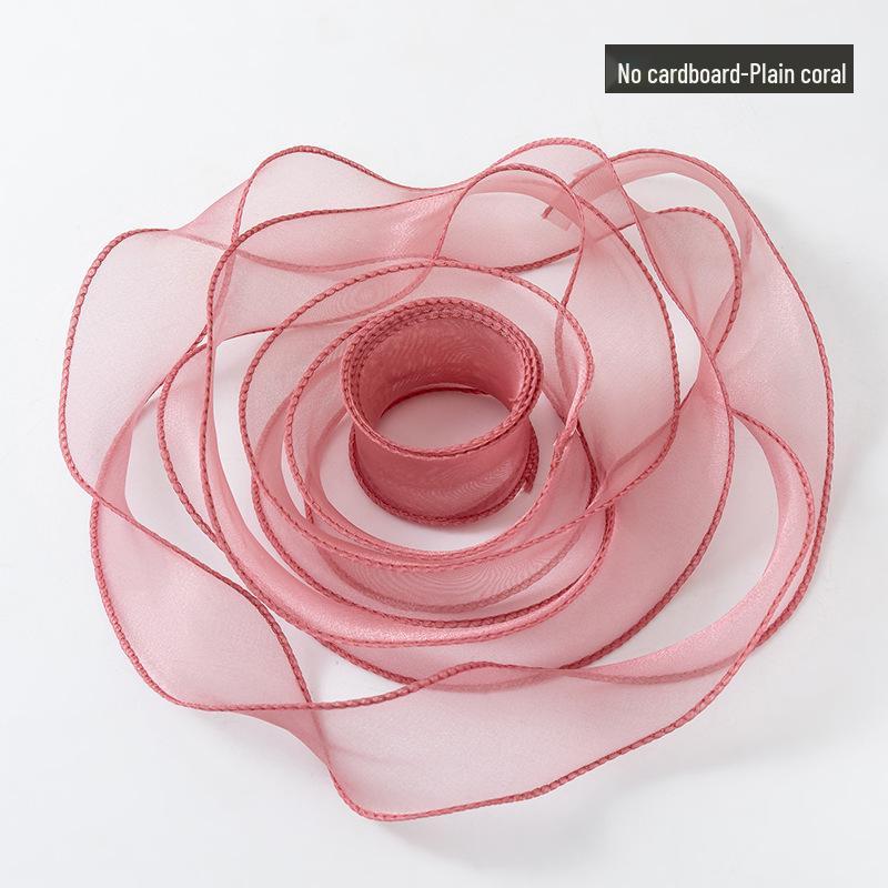 4cm Gold Edge Fishtail Yarn Ribbon for Floral Bouquets, Cake Decorations, Gift Bows, and DIY Projects.