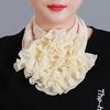 Korean Floral Chiffon Neck Guard False Collar Hedging Scarf Summer Women Ice Silk Protect Cervical Elastic Bib Headneck P51