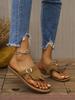Fashion Large Size Flat Bottom Clip Toe Slippers Women 2025 New Tassel Belt Buckle Decoration Outer Wear Beach Slippers Casual Shoes