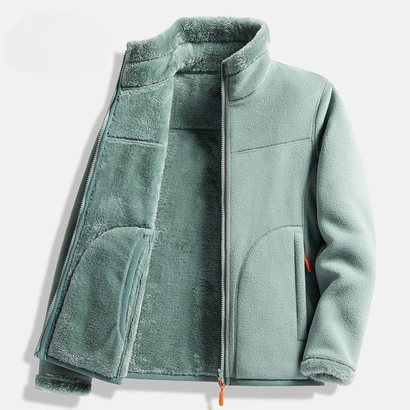 Fleece Jacket, Polar Fleece Jacket, Double-sided Wear, Thick Coral Fleece Sweater, Cardigan