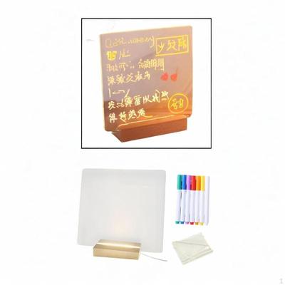 Tableau Planificateur d'Affichage en Acrylique Mémos Lumineux Tablette d'Écriture LED Lampe Lumineuse pour Salle à Manger