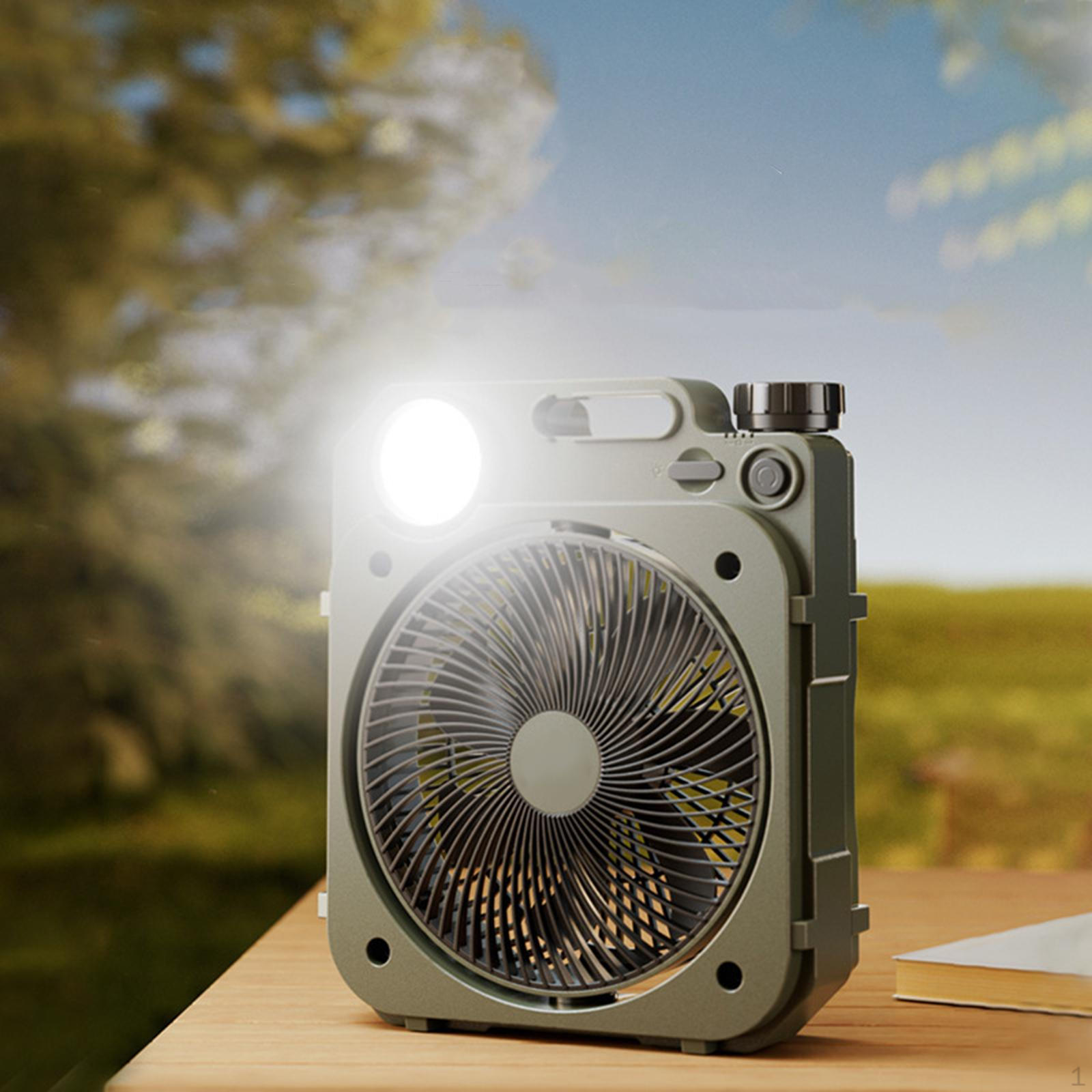 

Вентилятор для кемпинга на открытом воздухе, мощный, с подсветкой для домашнего офиса, походов на пляж зелёный