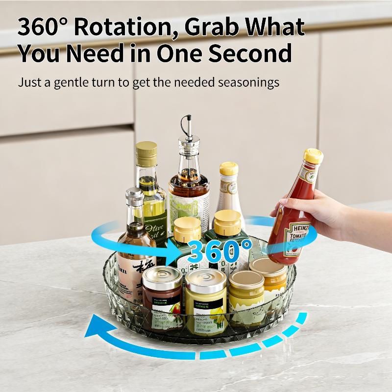 360° Rotating Rack,multifunctional Storage Turntable For Kitchen Countertops,spice Storage Rack,living Room Desktop Storage Tray