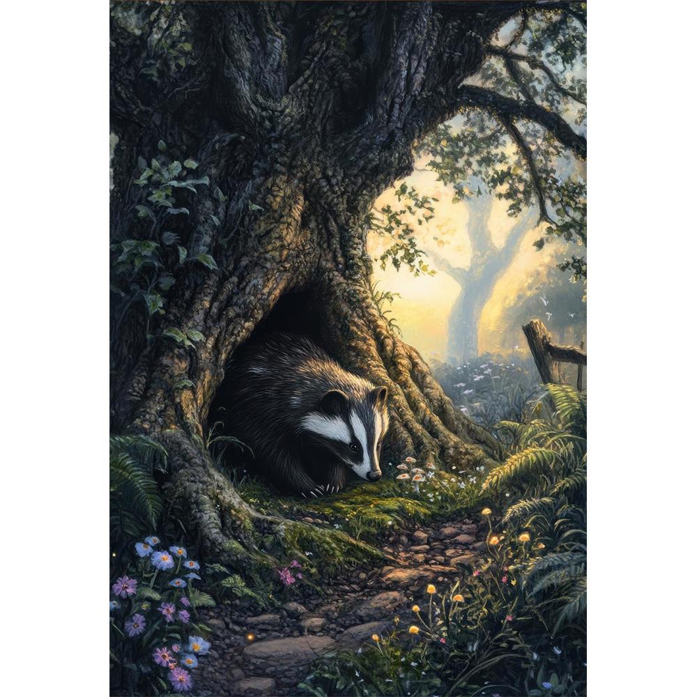 5D Diy Diamond Painting Cross Stitch Embroidery Vintage Woodland Animals Full Round Drill Home Decor Wall Art Gift