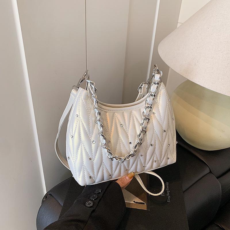 

Текстурная сумка на одно плечо под мышкой женская модная новая трендовая летняя сумка-цепочка универсальная модная сумка-мессенджер белый