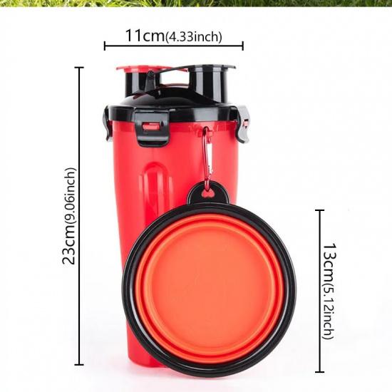 Dog Travel Water Bottle Bowls 2 in 1 Pet Food Container with Collapsible Portable Dog Food Bowl Outdoor Water Bowls for Pet Cat