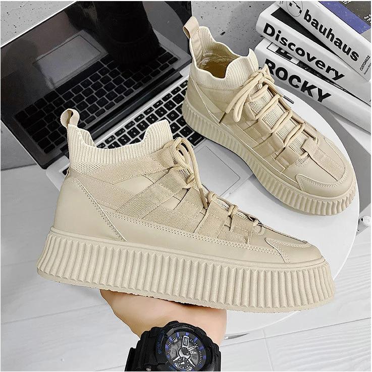 

Кроссовки, разработанные Male Minority 2024, новый тип коньков, в китайском стиле, повседневная спортивная студенческая обувь, обувь на плоской подошве для мужчин 39 бежевый