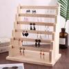 Solid Wood Jewelry Display Rack Multilayer Earrings Show Stand Jewellery Storage Shelf Large Capacity Eardrop Organizer Holder