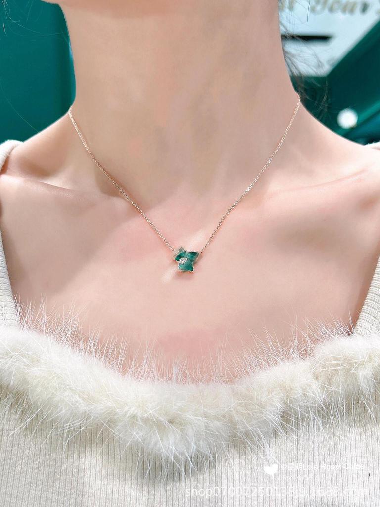 Classic Malachite Necklace & White Pearl Earrings Bracelet Set - Luxurious Lola Rose Gift for Her